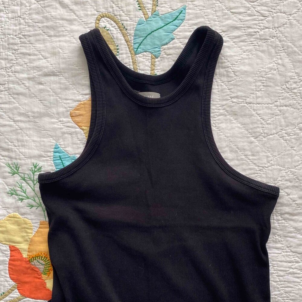 Everlane size L black ribbed tank